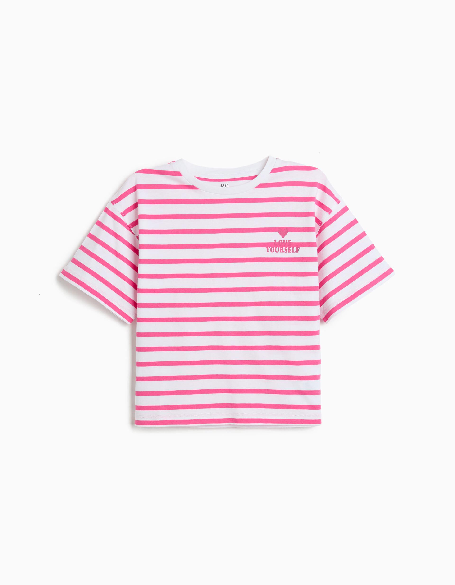 Comprar Online T-shirt Riscas, Menina, Rosa