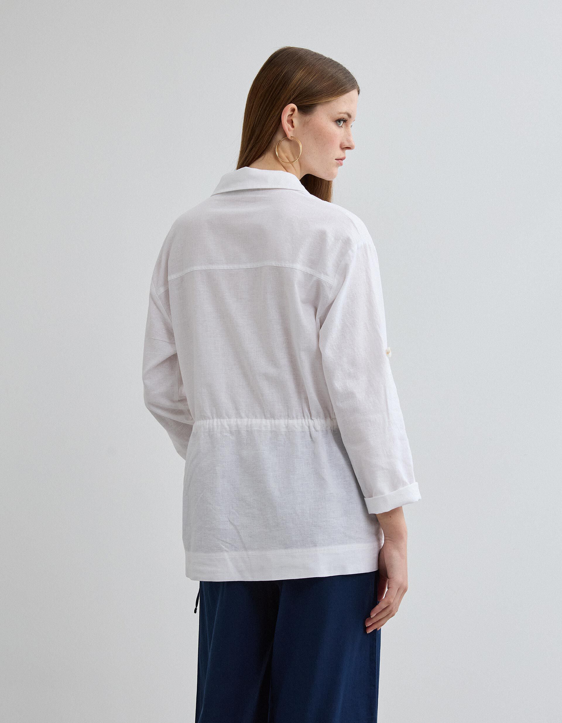 Comprar Online Sobrecamisa com Linho, Mulher, Branco