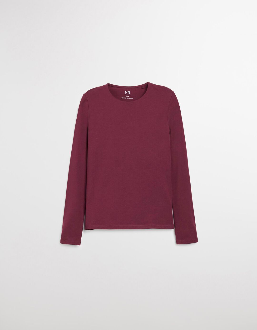 T-shirt de Manga Comprida, Mulher, Vermelho Escuro