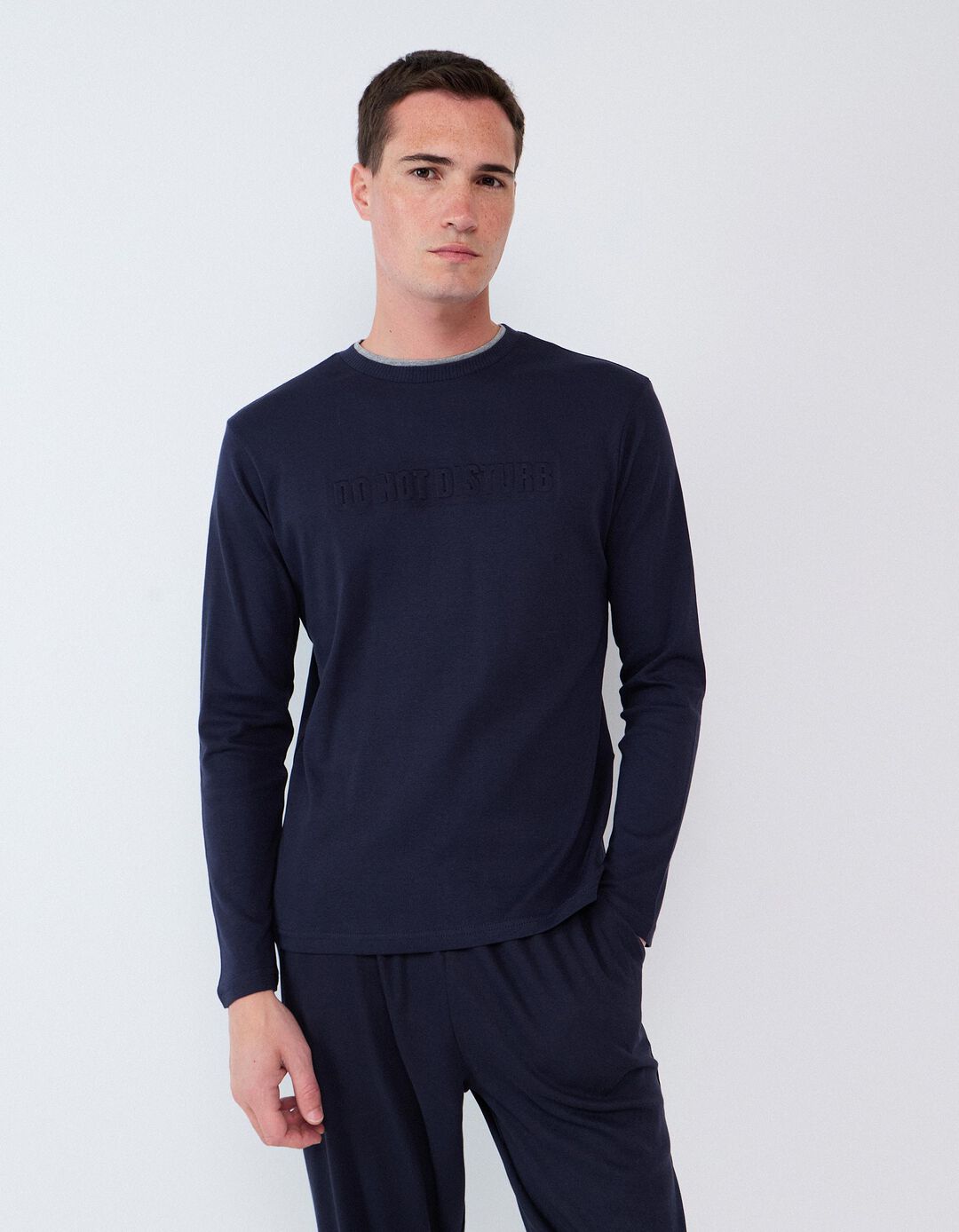 Pijama Interlock, Homem, Azul Escuro