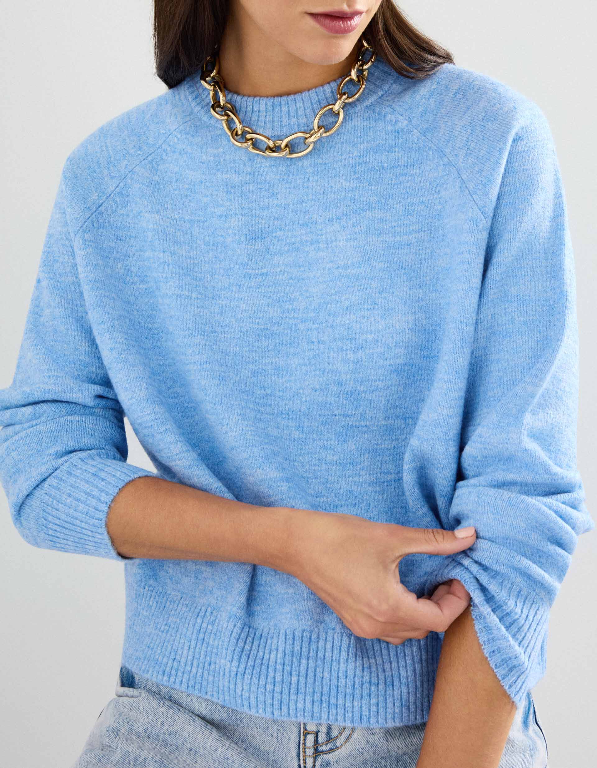 Comprar Online Camisola de Malha, Mulher, Azul Claro