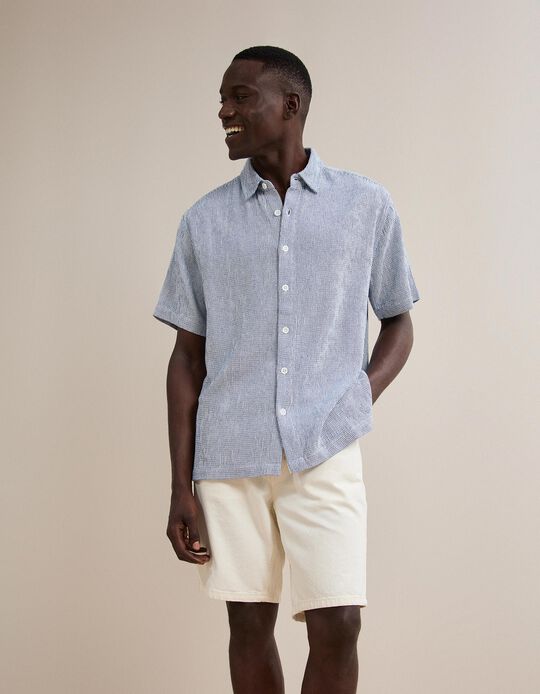 Comprar Online Camisa &Agrave;s Riscas, Homem, Azul Escuro