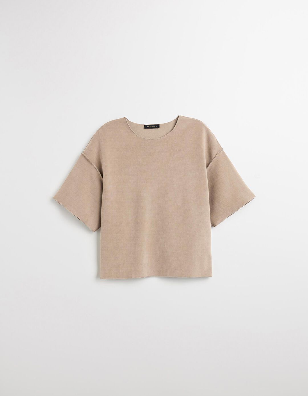 T-shirt, Mulher, Bege Escuro