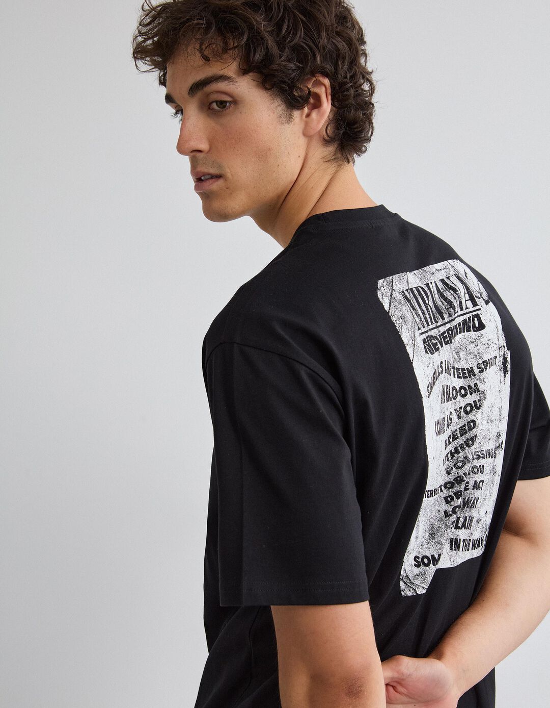 T-shirt Nirvana, Homem, Preto