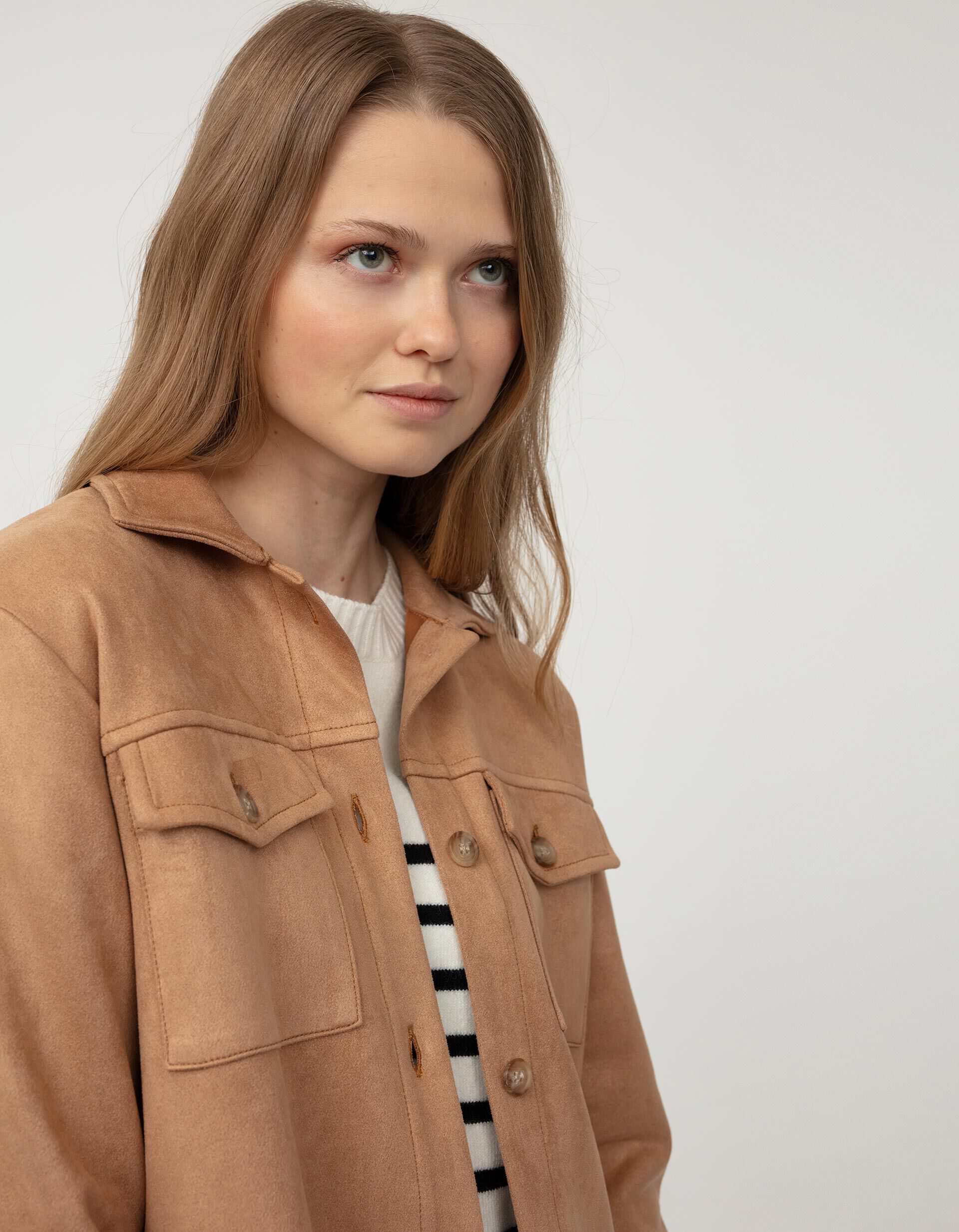 Sobrecamisa marron mujer Clearance