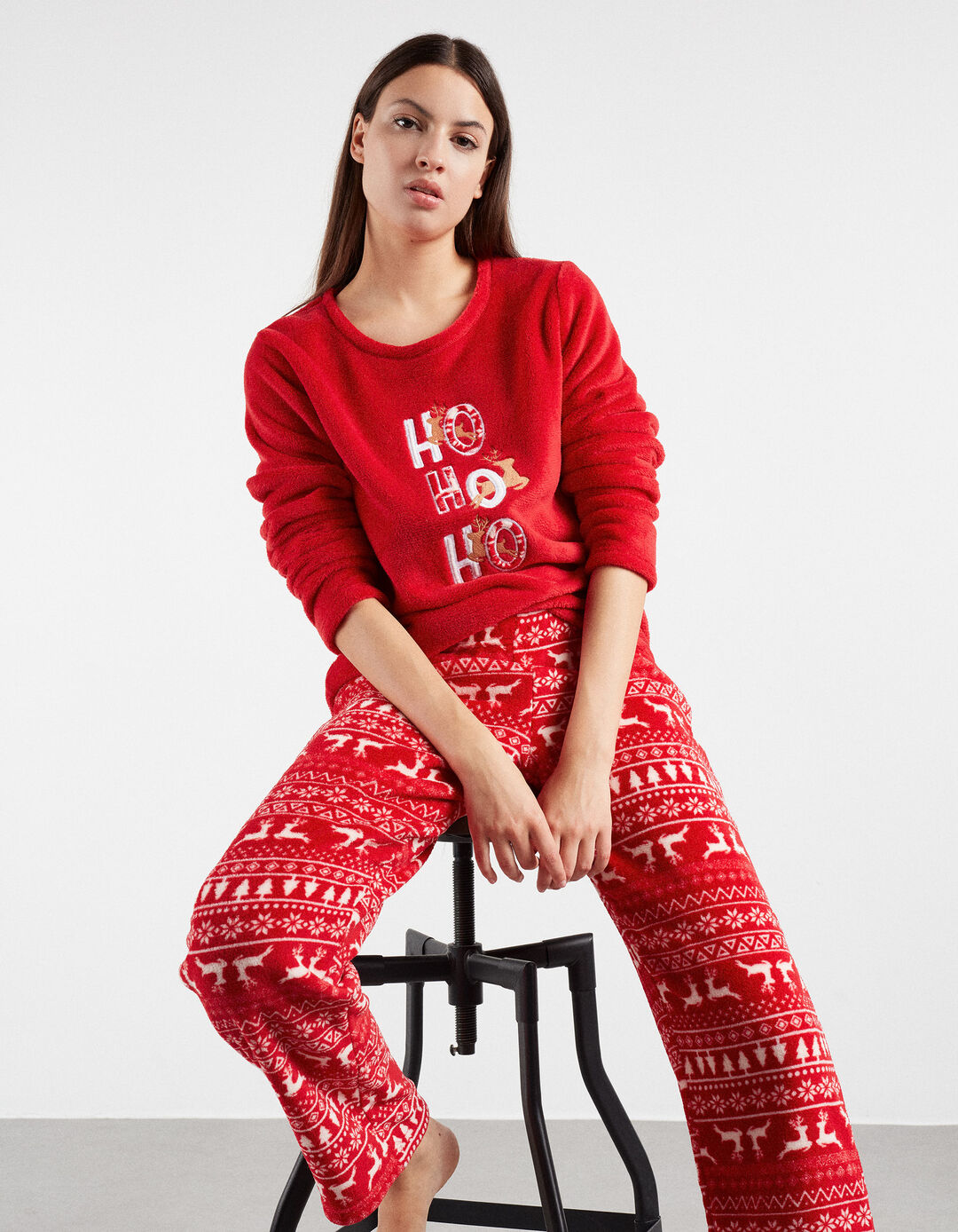 Pijama Família 'Natal', Mulher, Vermelho
