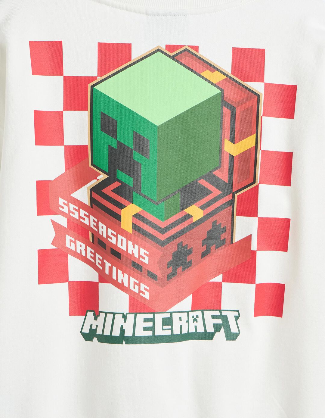 Sweatshirt Cardada 'Minecraft', Menino, Branco