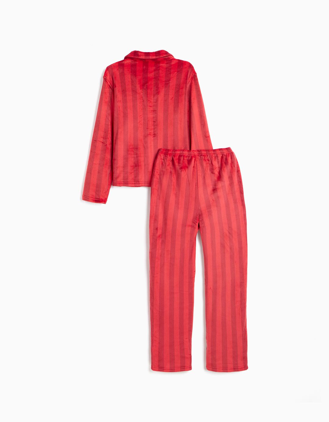 Pijama De Natal Aveludado, Menina, Vermelho Escuro