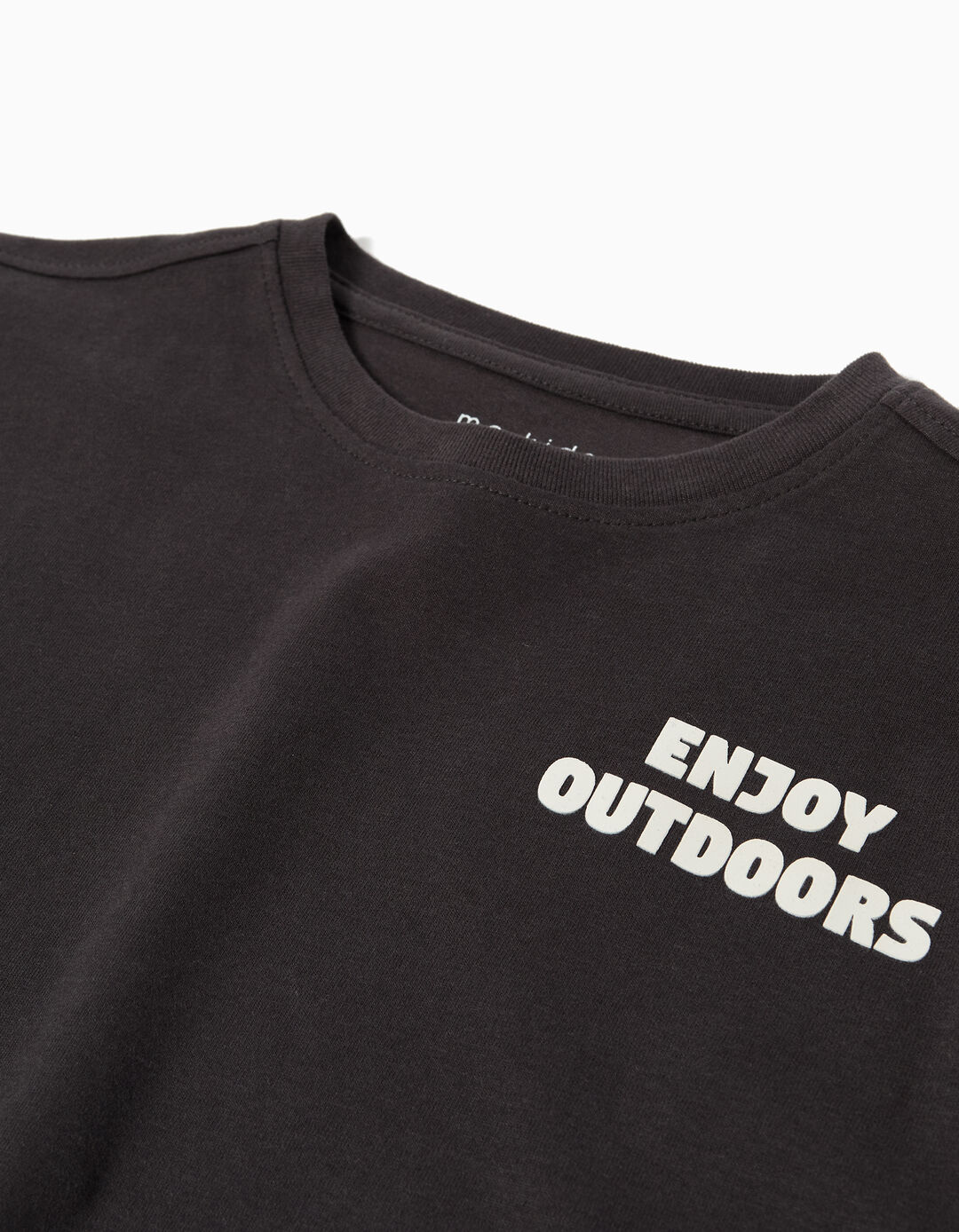 T-shirt Manga Comprida, Menino, Cinzento Escuro