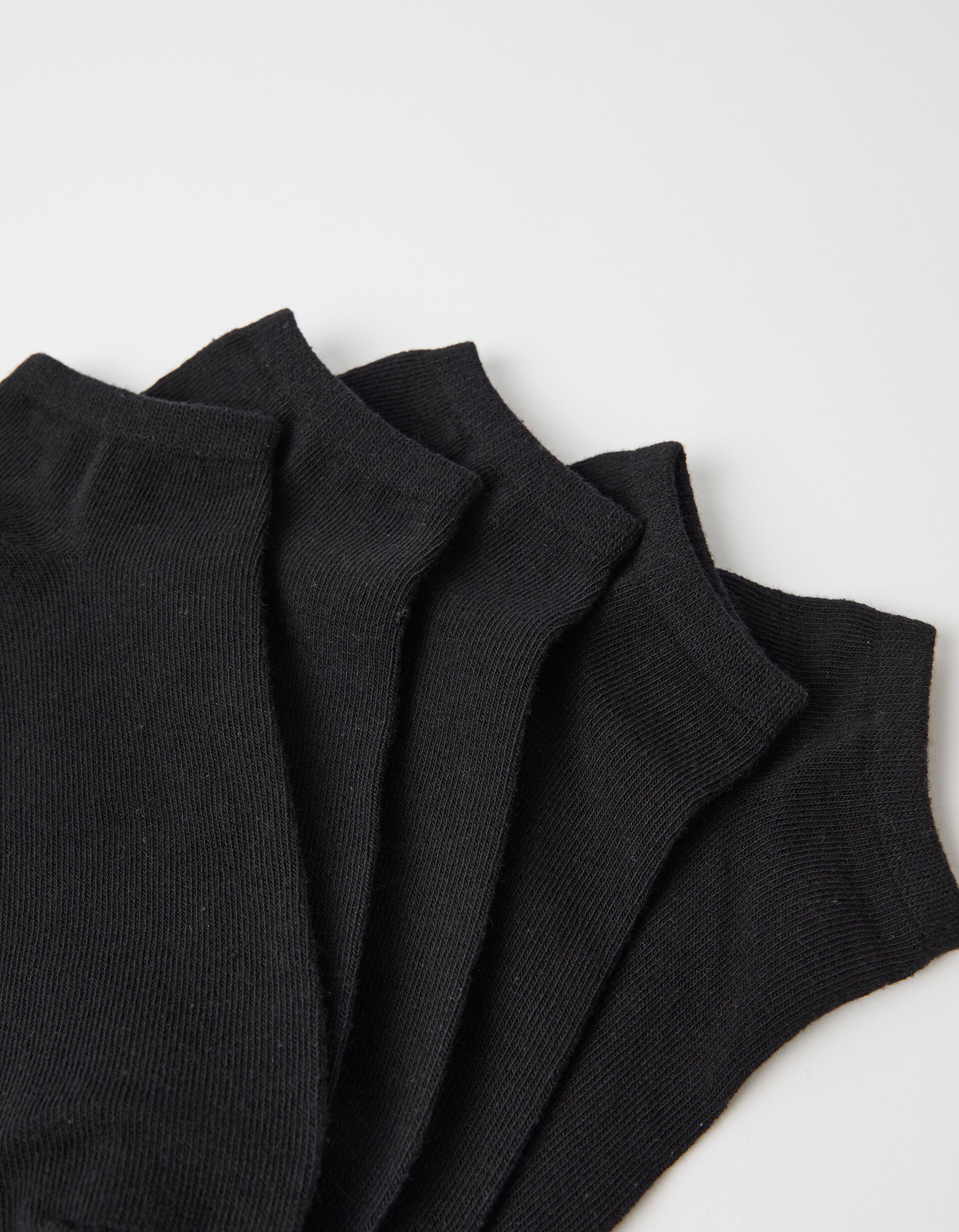Comprar Online 5 Meias Curtas de Algod&atilde;o, Mulher, Preto
