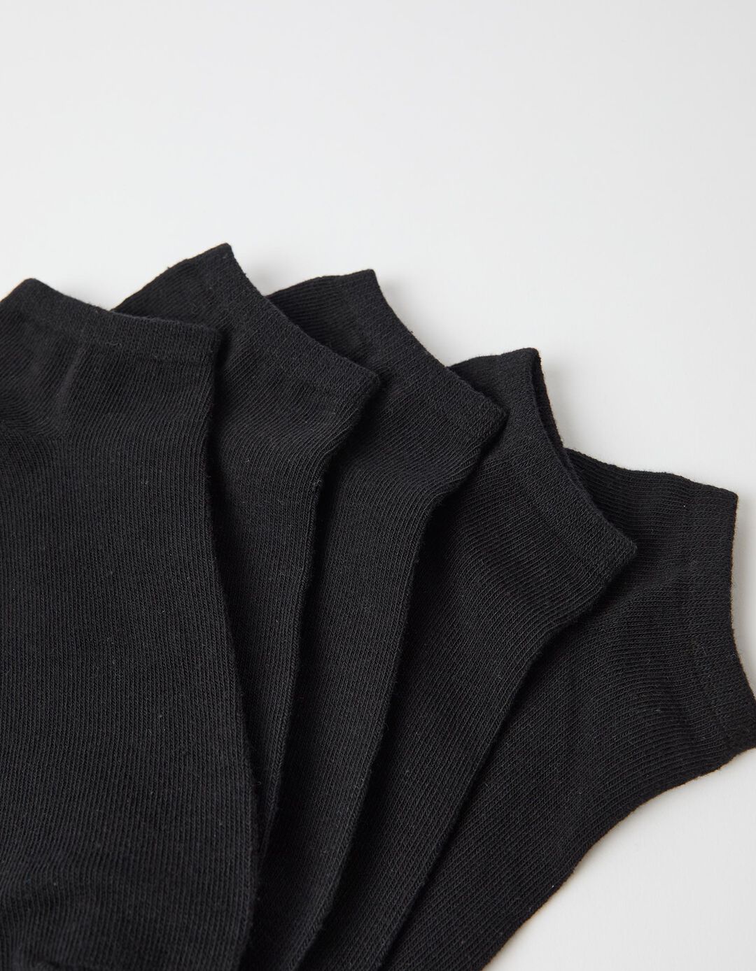 5 Meias Curtas de Algod&atilde;o, Mulher, Preto