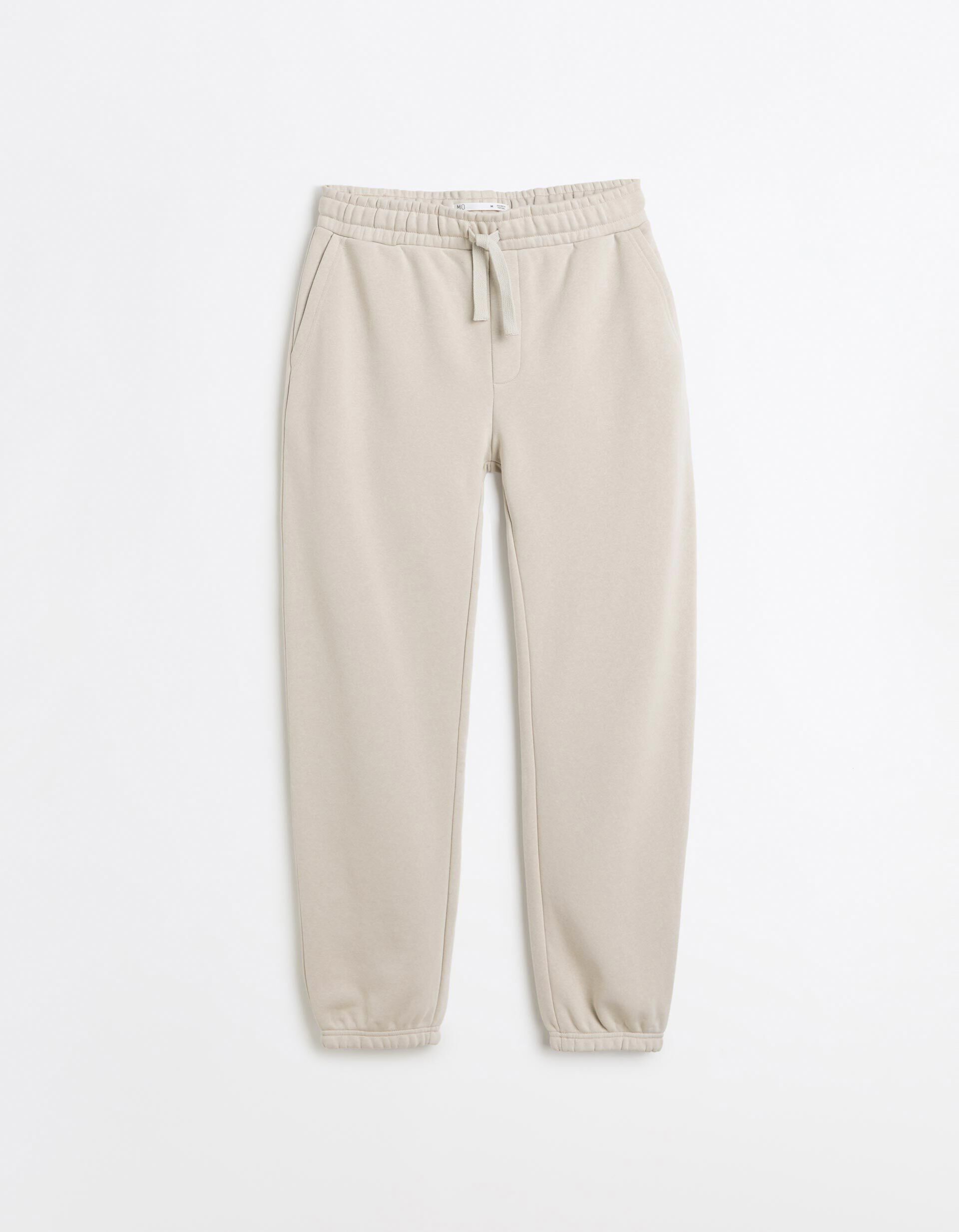 Comprar Online Cal&ccedil;as Jogger De Felpa, Homem, Bege Claro