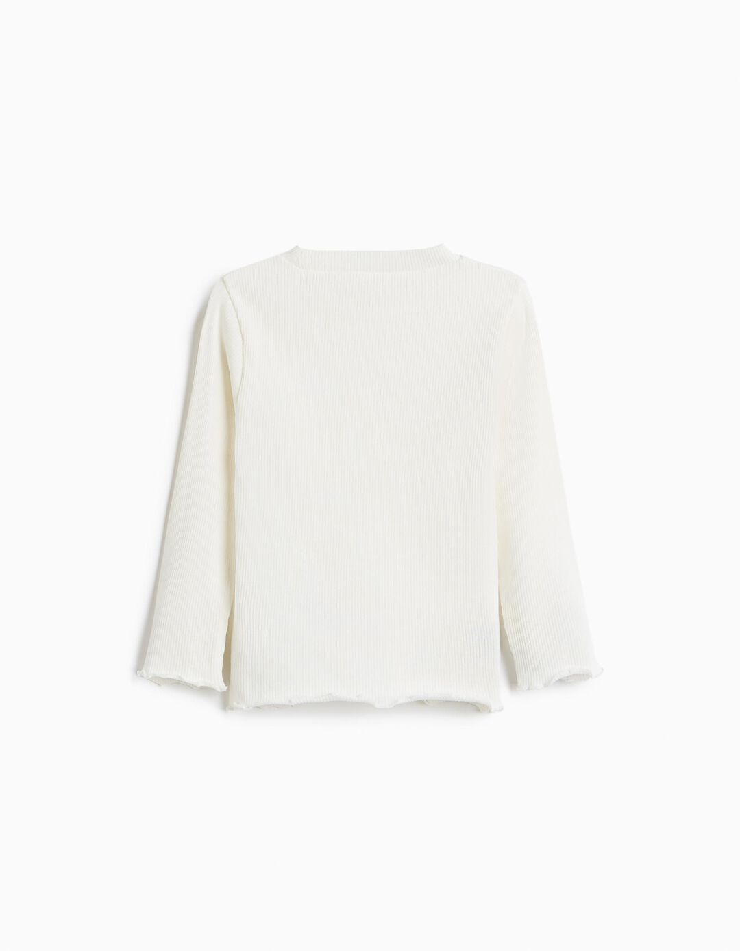 Camisola Canelada, Menina, Branco