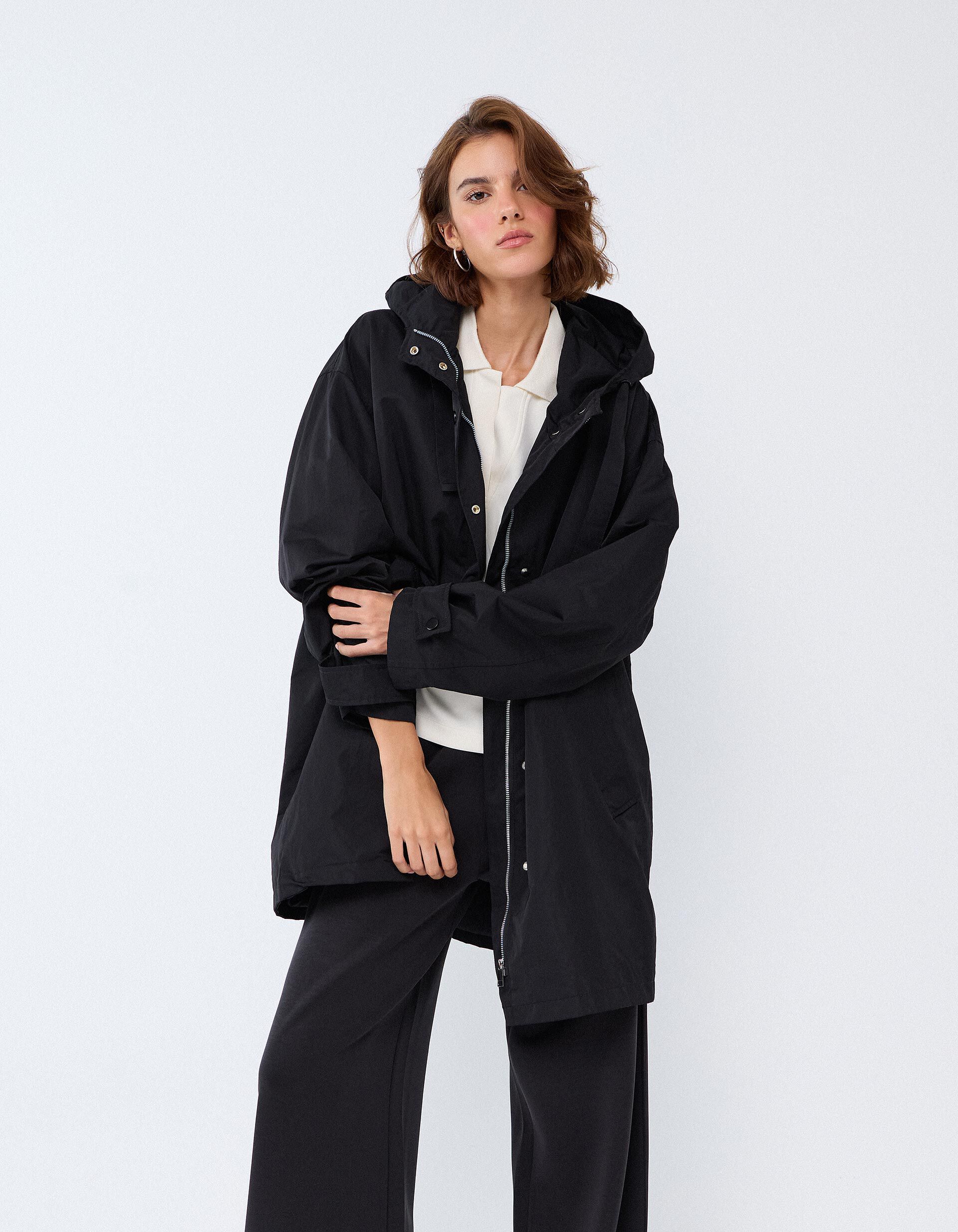 Parka Comprida, Mulher, Preto
