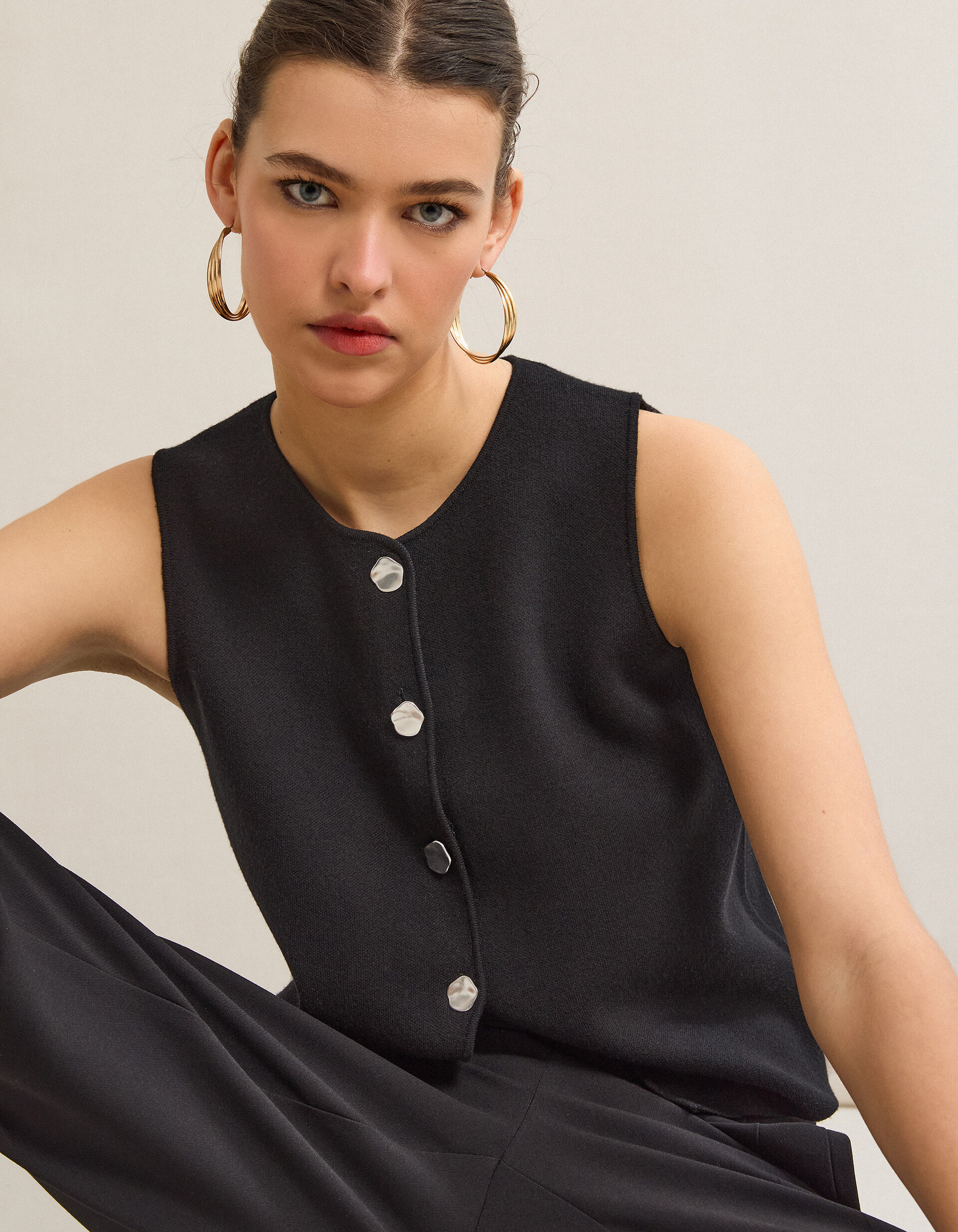 Comprar Online Colete de Malha, Mulher, Preto