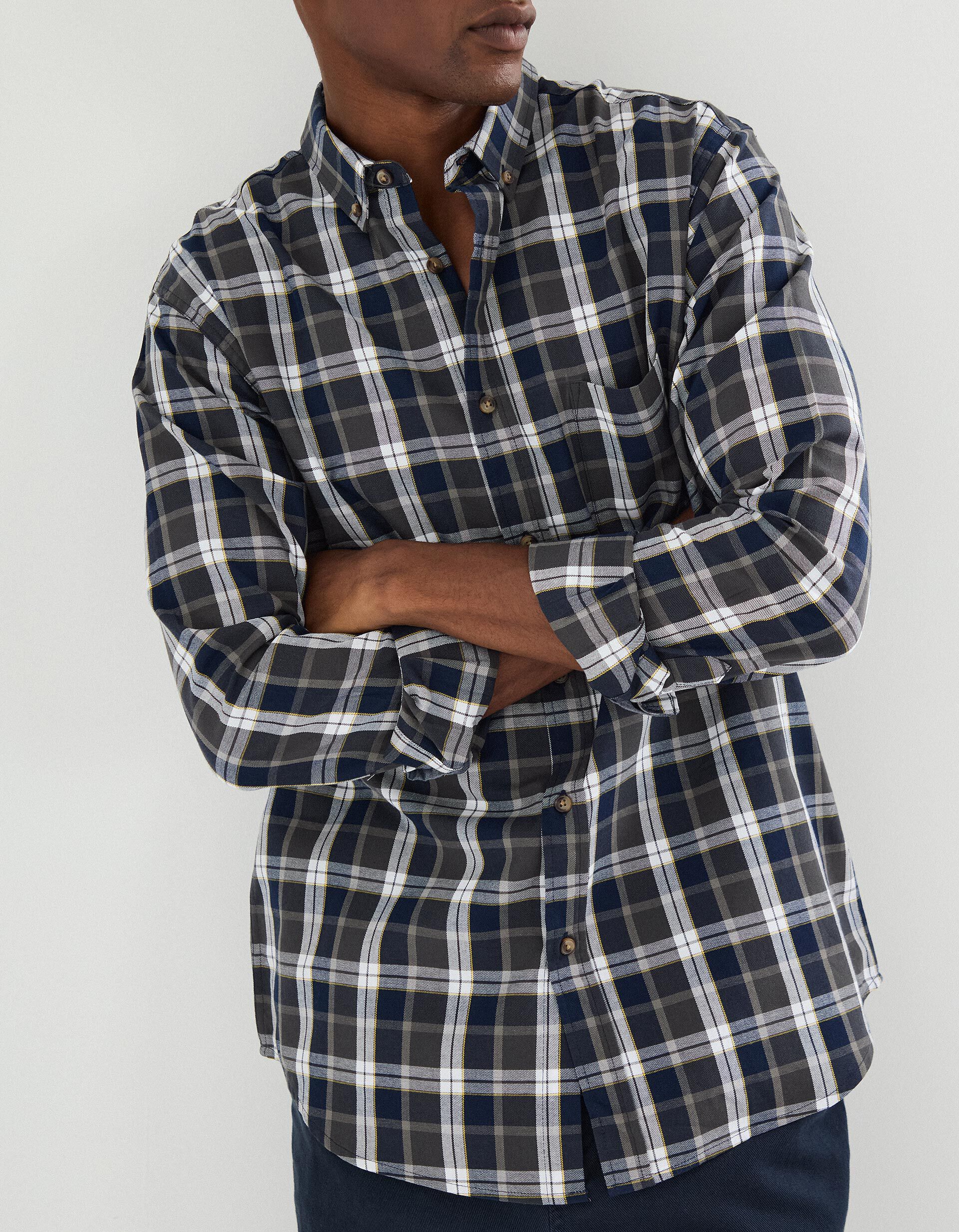 Comprar Online Camisa de Xadrez, Homem, Cinzento