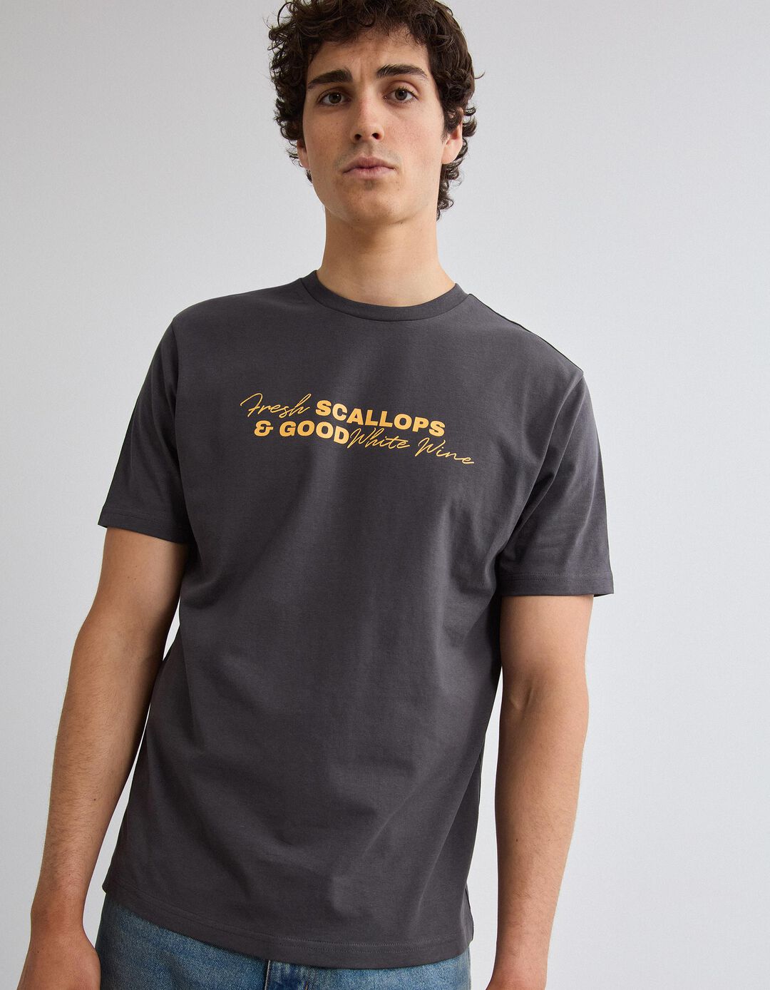 T-shirt Jersey, Homem, Cinzento Escuro