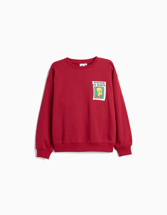 Comprar Online Sweatshirt Cardada 'Bart' Simpsons, Menino, Vermelho