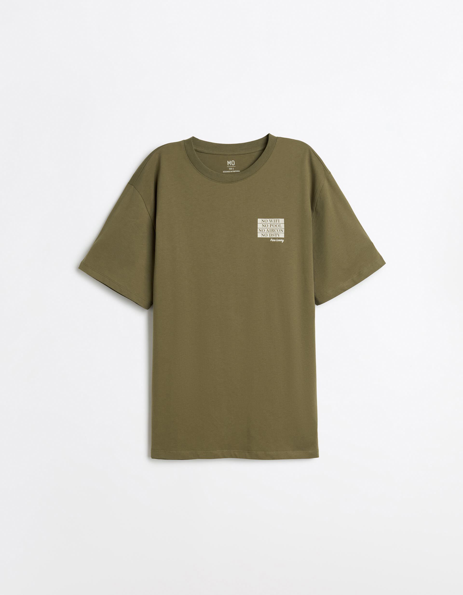 Comprar Online T-shirt Jersey Estampada, Homem, Verde Escuro