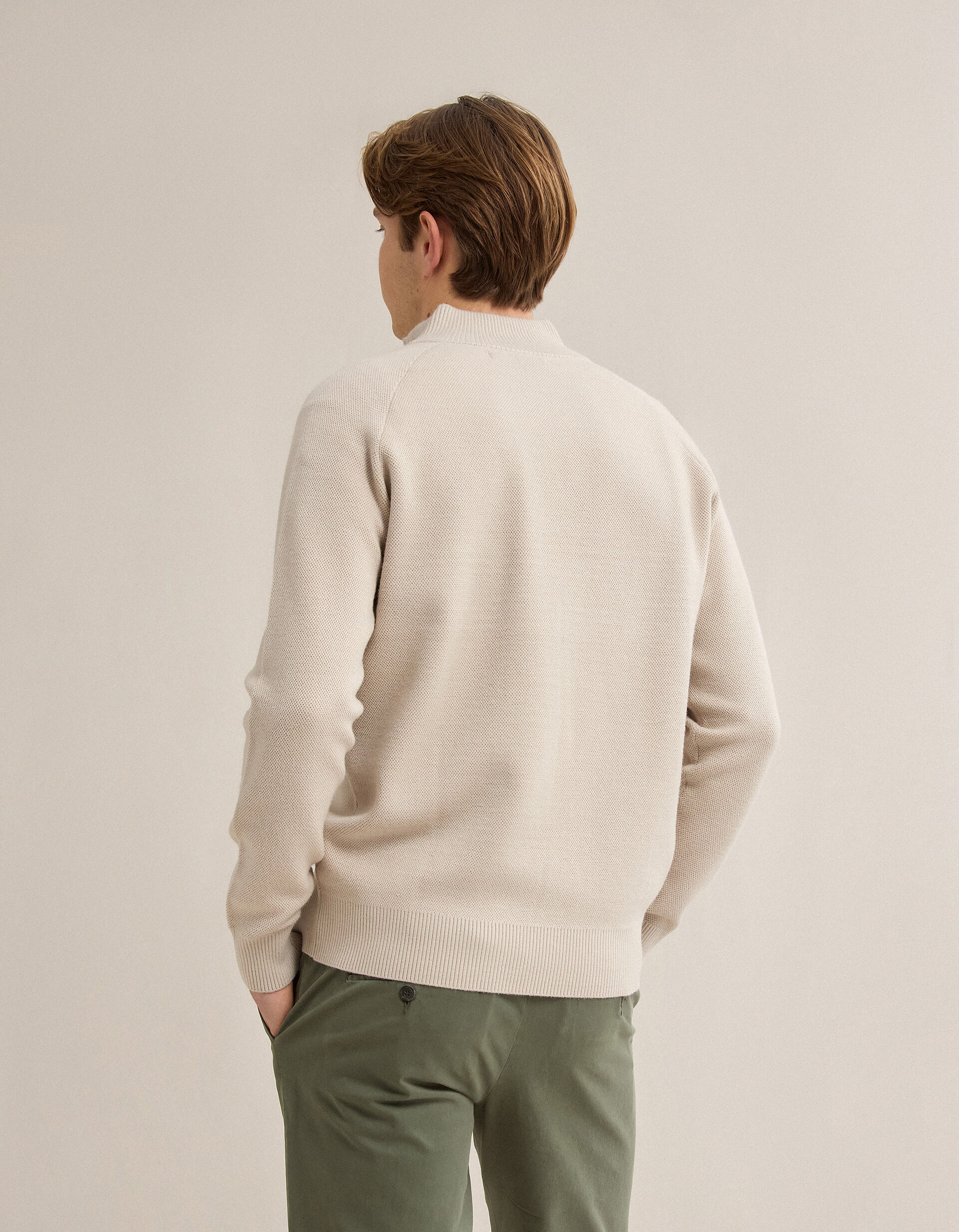 Comprar Online Camisola de Malha Waffle, Homem, Bege Claro