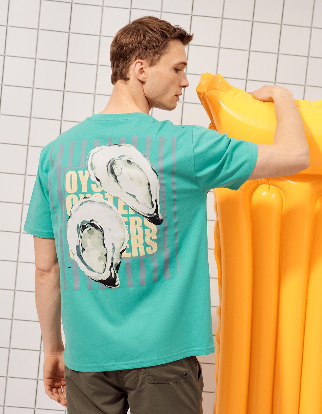 T-shirt Estampada, Homem, Azul