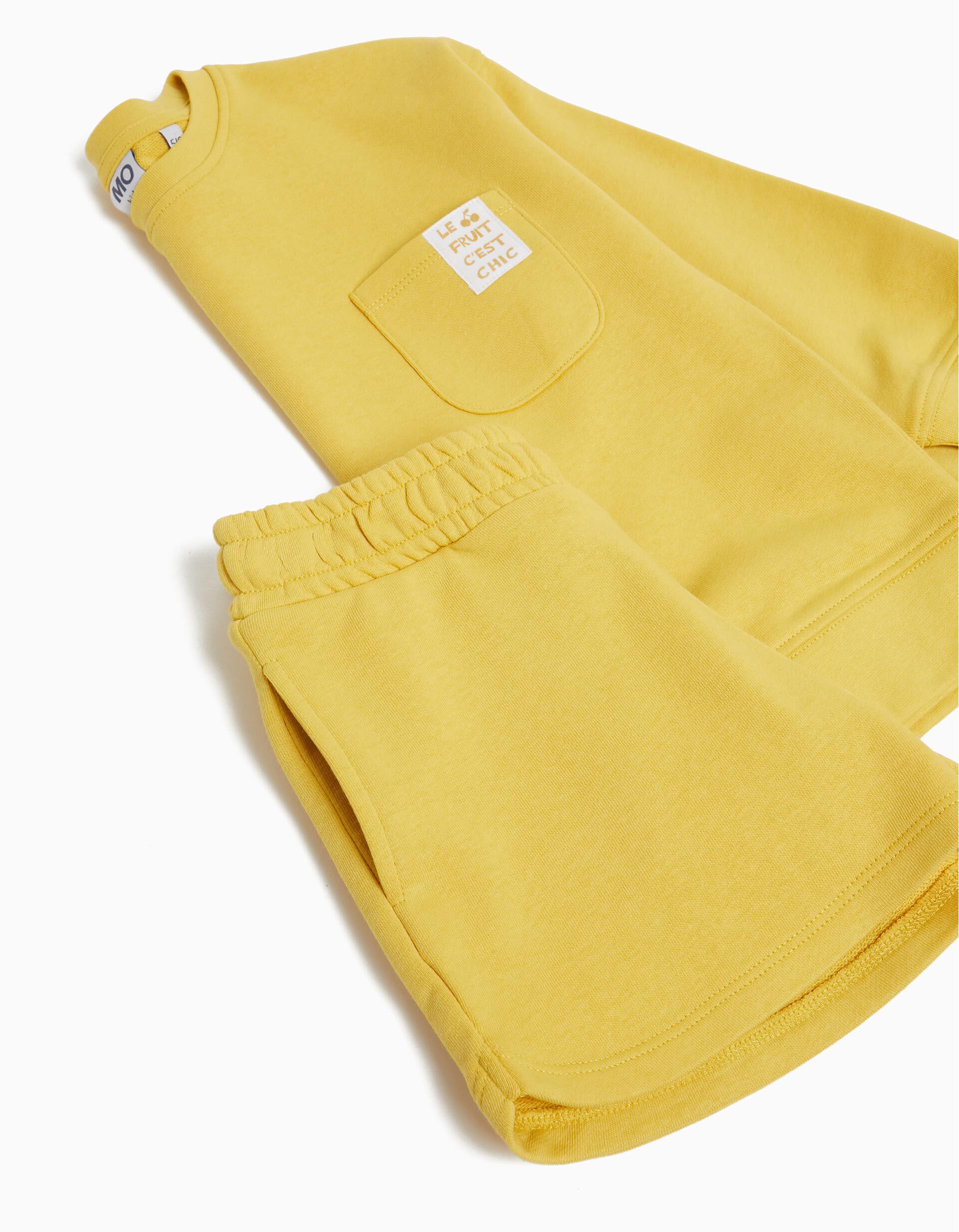Comprar Online Shorts + Felpa Sweatshirt Set, Girl, Yellow