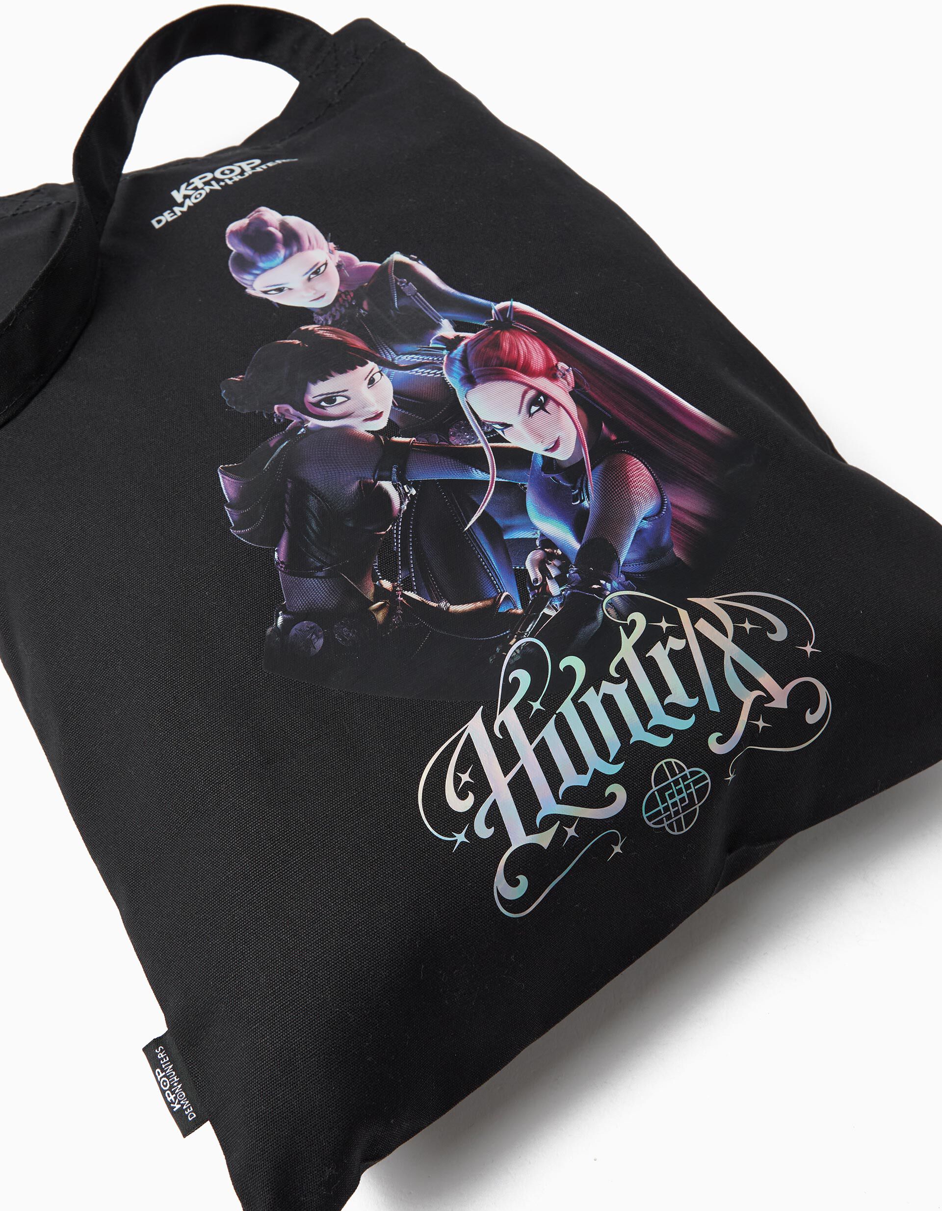 Comprar Online Tote Bag 'K-Pop Demon Hunters', Menina, Preto