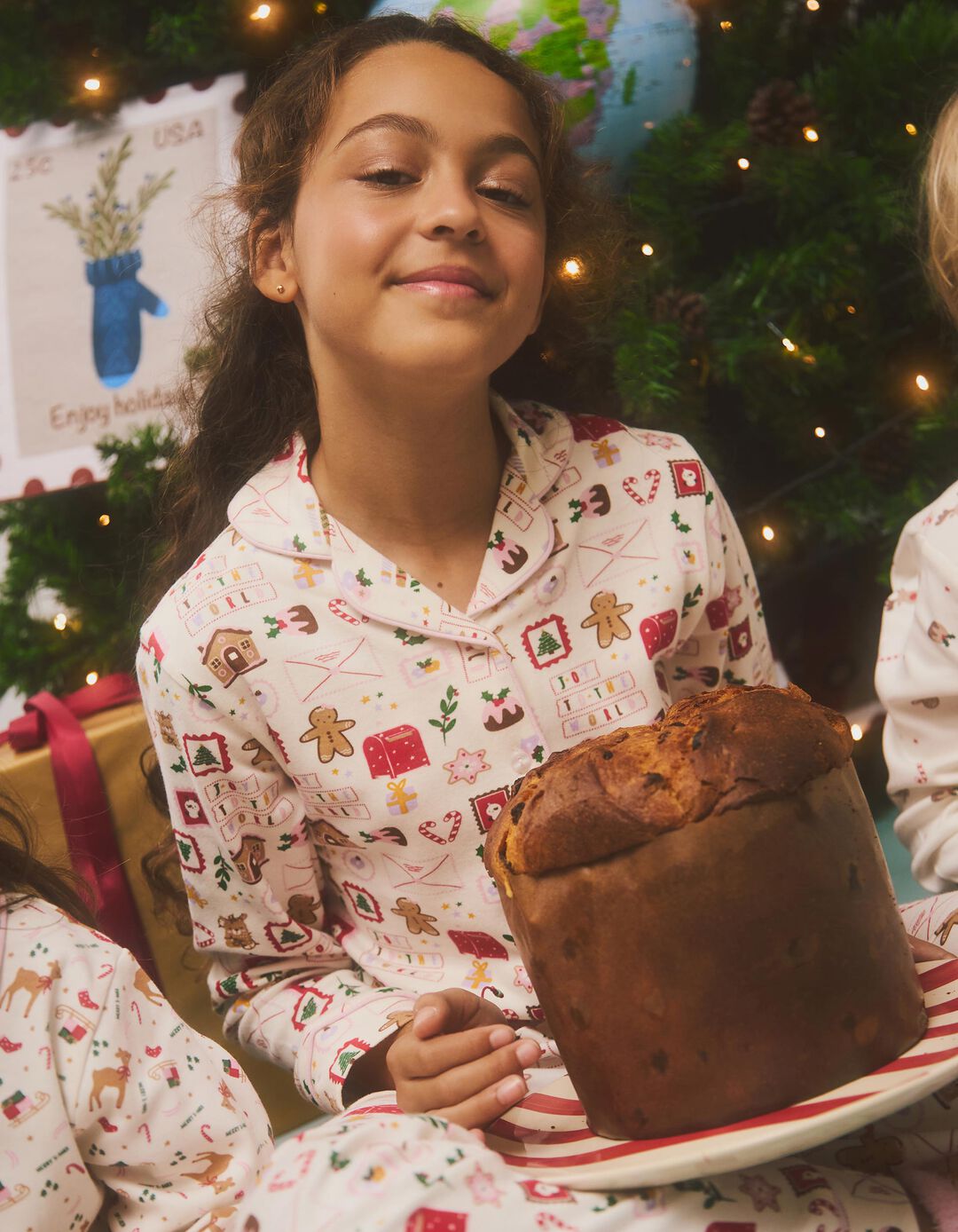 Pijama de Natal, Menina, Bege 