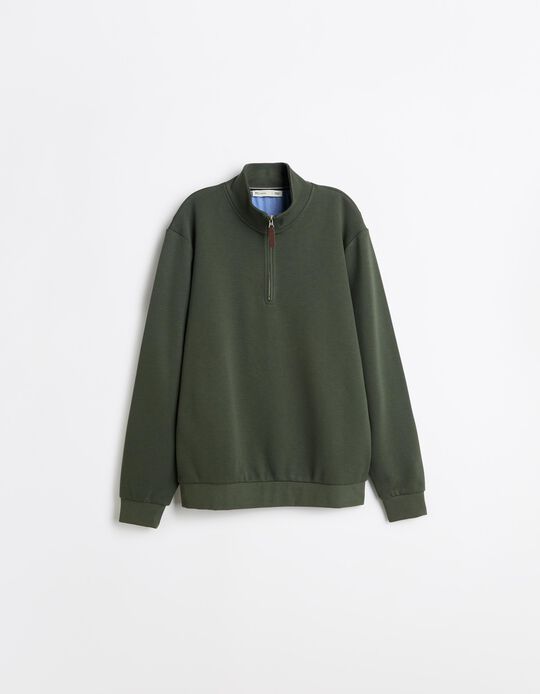 Comprar Online Camisola Com Gola, Homem, Verde Escuro