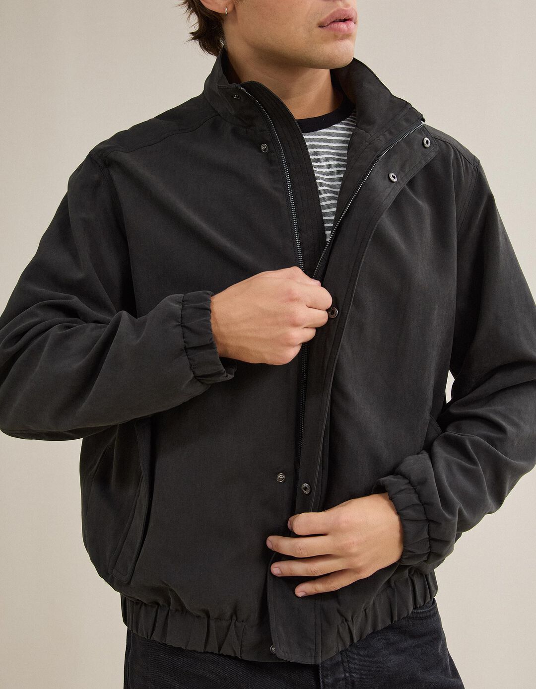 Casaco Bomber, Homem, Preto