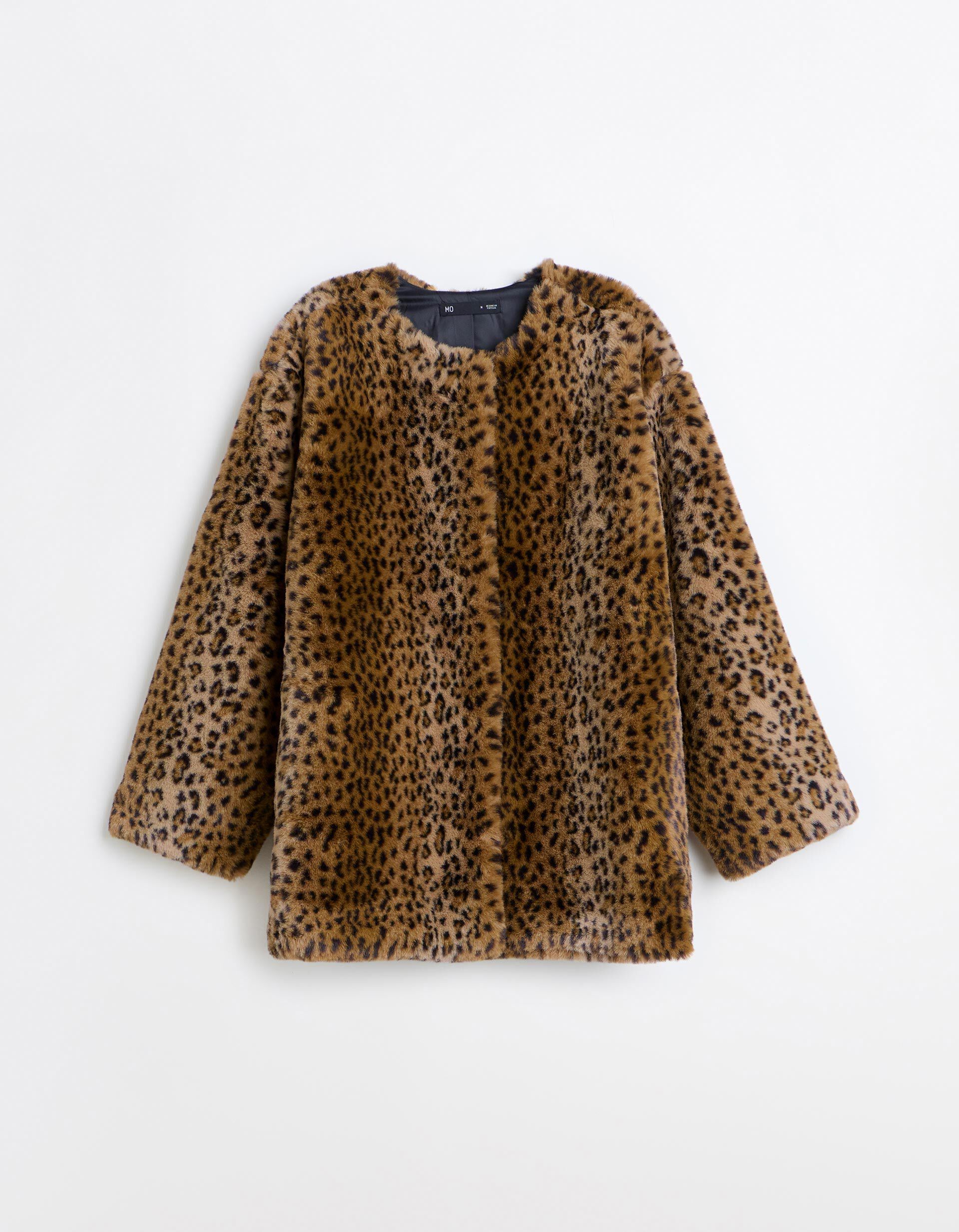 Comprar Online Casaco Efeito Pelo, Mulher, Bege