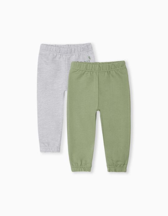 2 Joggers Pack, Baby Boys, Grey/Green