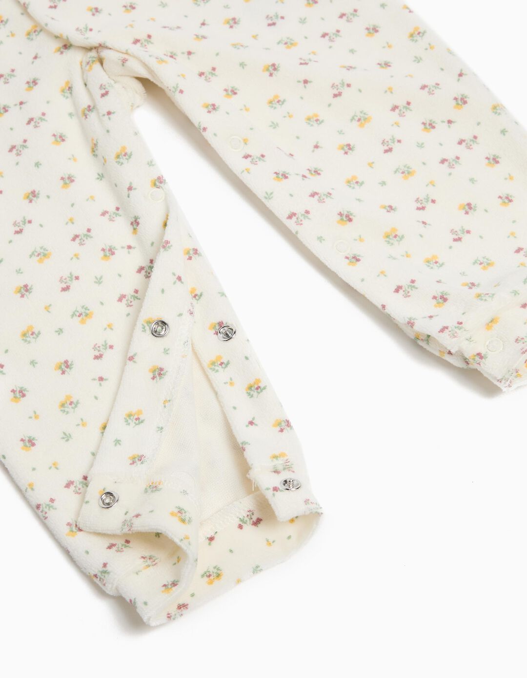 Babygrow Aveludado Estampado, Menina, Bege Claro