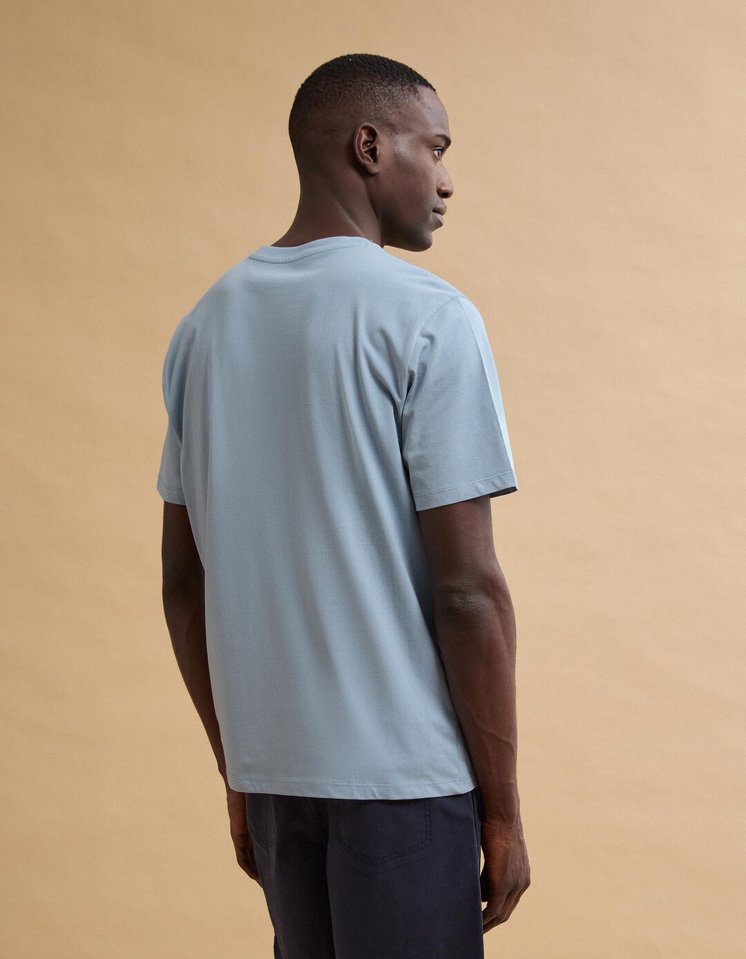 T-shirt Jersey Estampada, Homem, Azul Claro