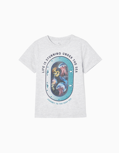 T-shirt for Boys 'Under the Sea', Grey