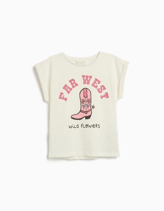 Comprar Online T-shirt Print, Menina, Branco 