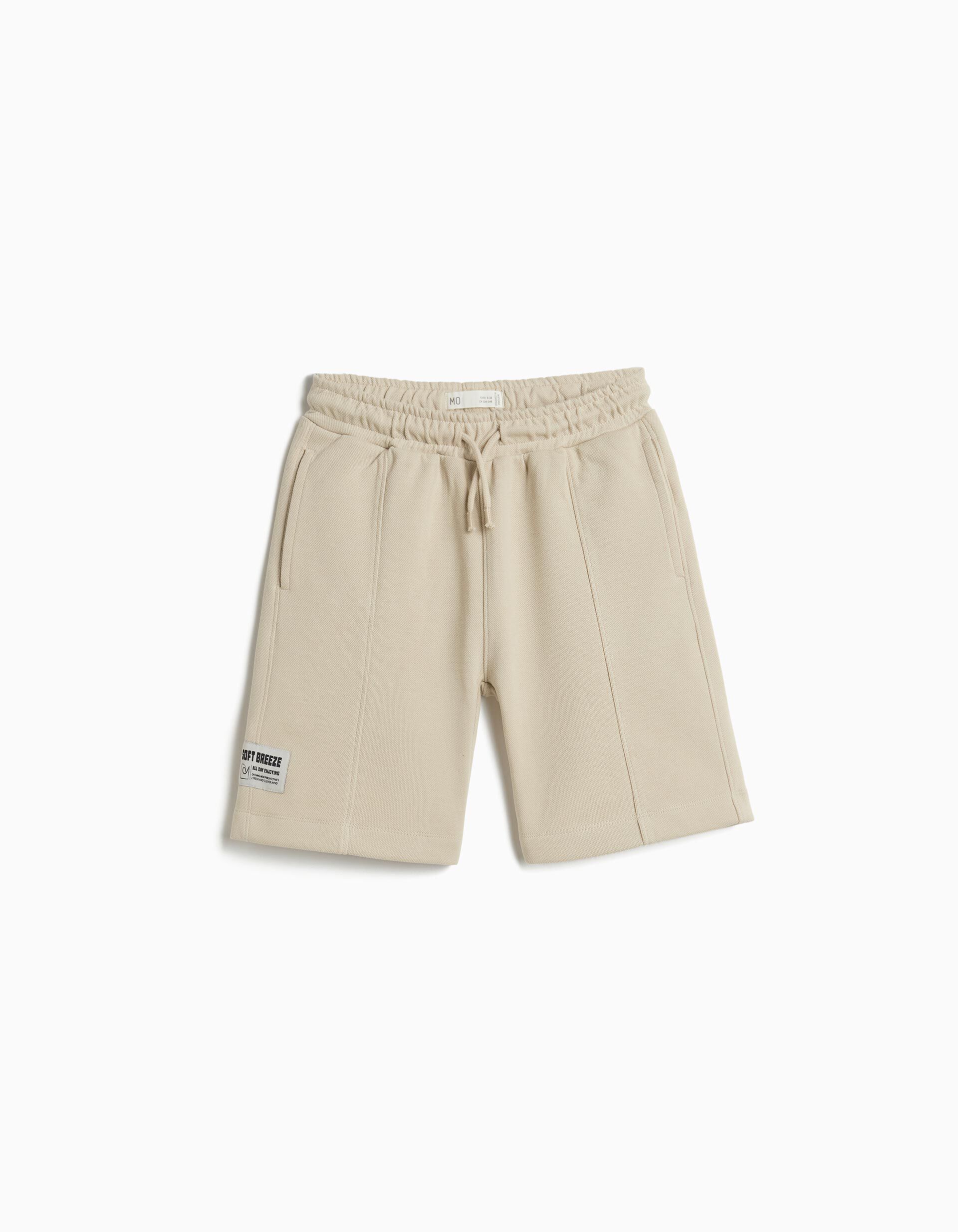 Comprar Online Cal&ccedil;&otilde;es Bermuda Texturizados, Menino, Bege Claro