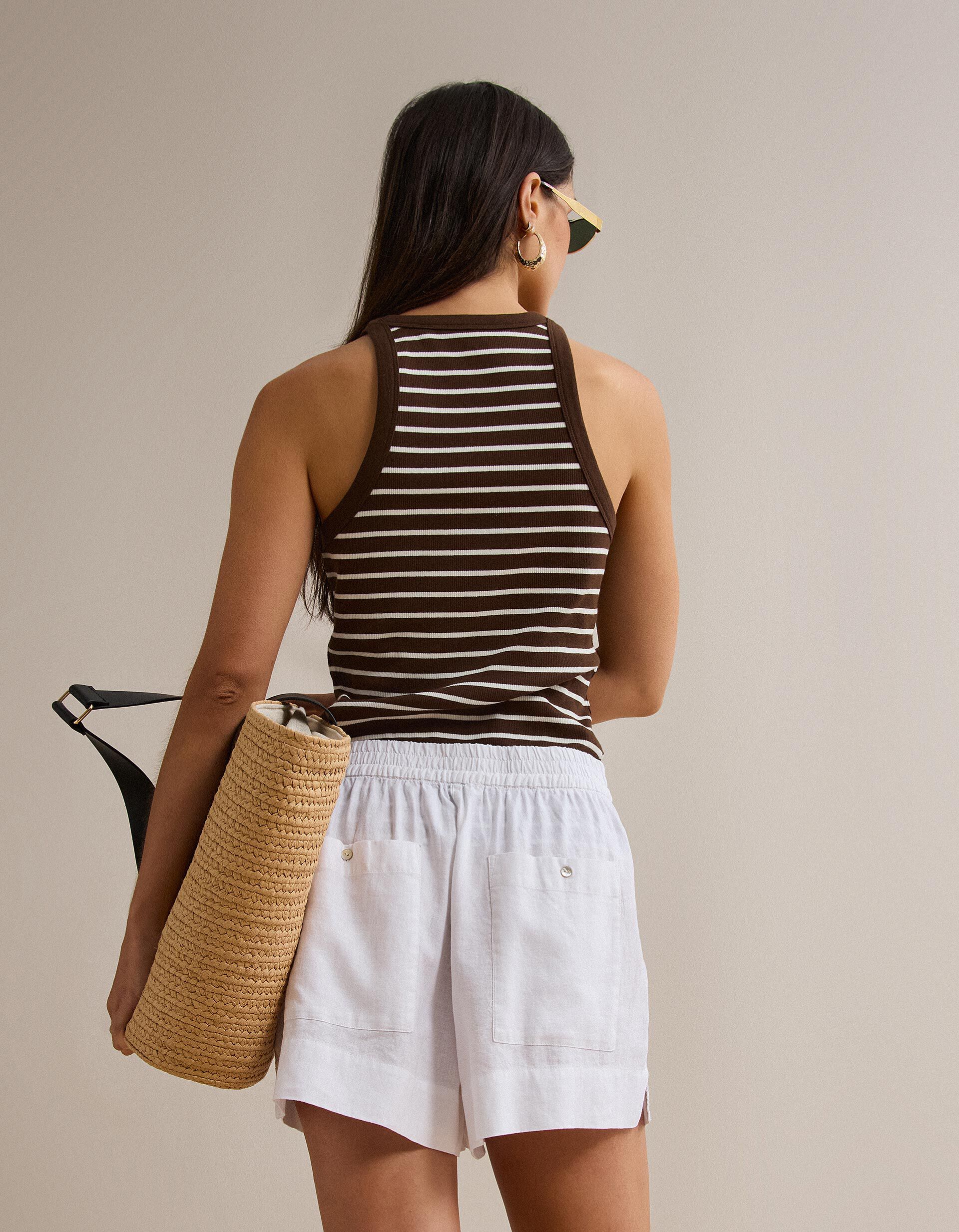 Comprar Online Tank Top Canelado, Mulher, Castanho Escuro