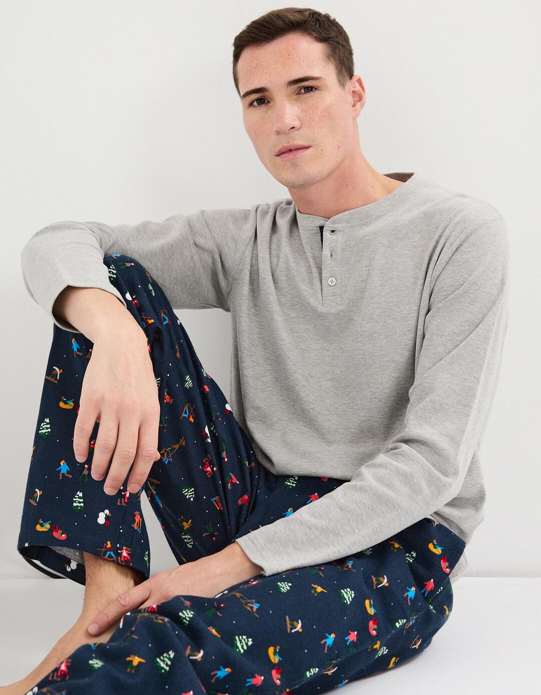 Pijama de Natal, Homem, Cinzento