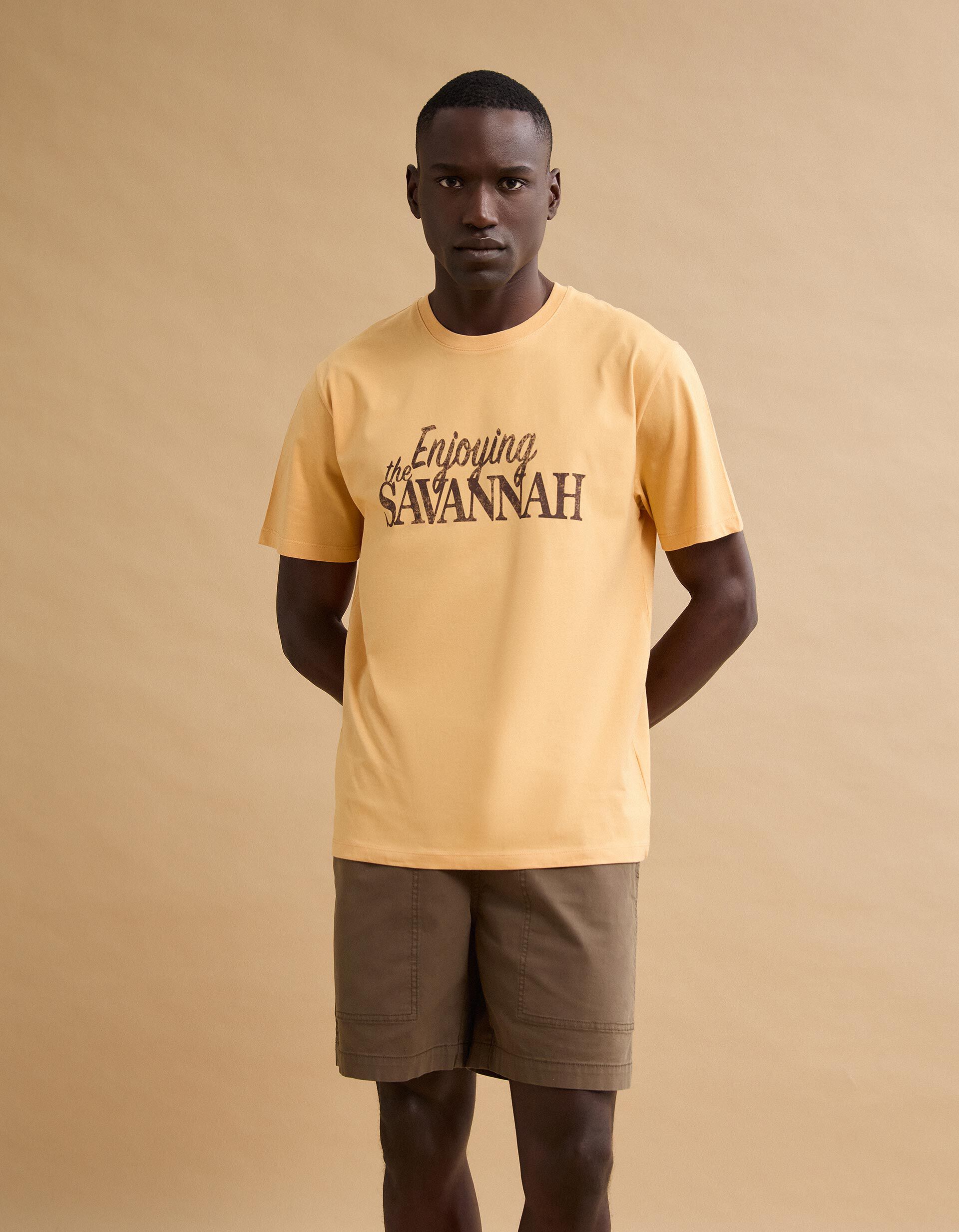 Comprar Online T-shirt Jersey Estampada, Homem, Laranja Claro