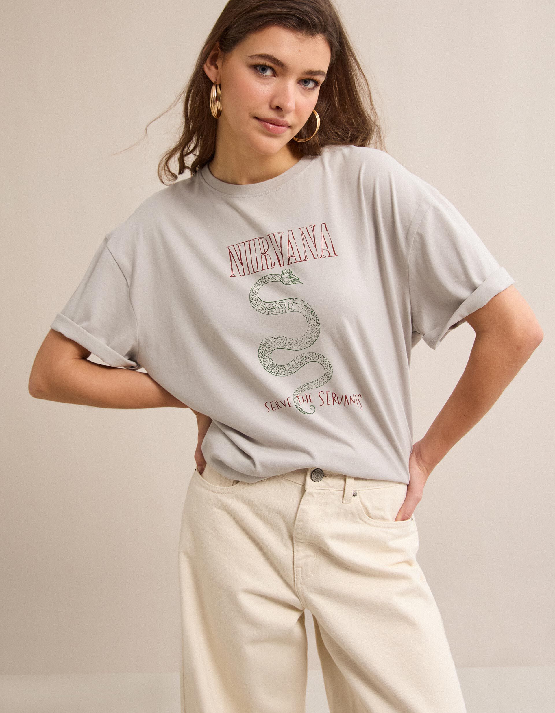 Comprar Online T-shirt Estampada, Mulher, Cinzento Claro