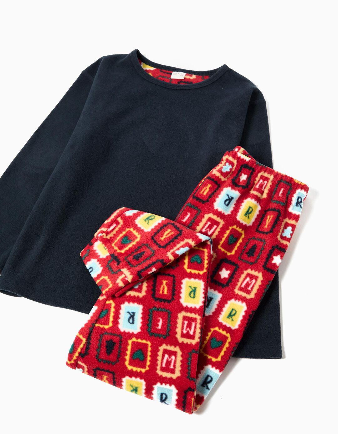 Pijama Polar de Natal, Menino, Azul Escuro 