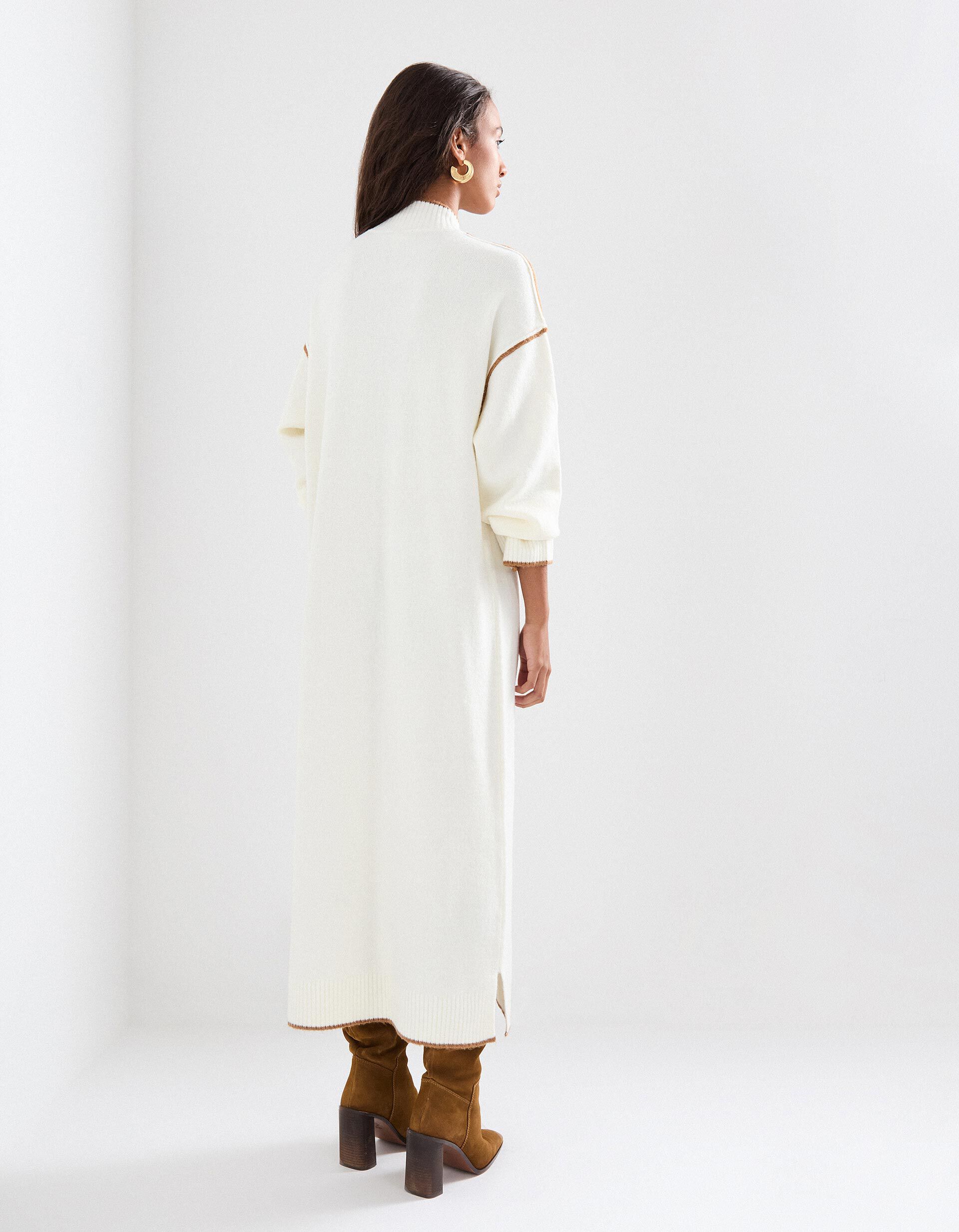 Comprar Online Vestido de Malha com L&atilde;, Mulher, Cru