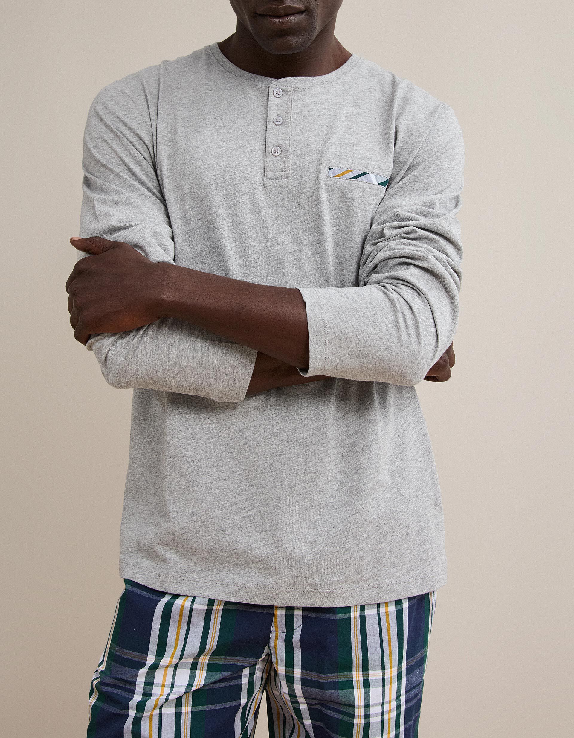Comprar Online Pijama Xadrez, Homem, Cinzento