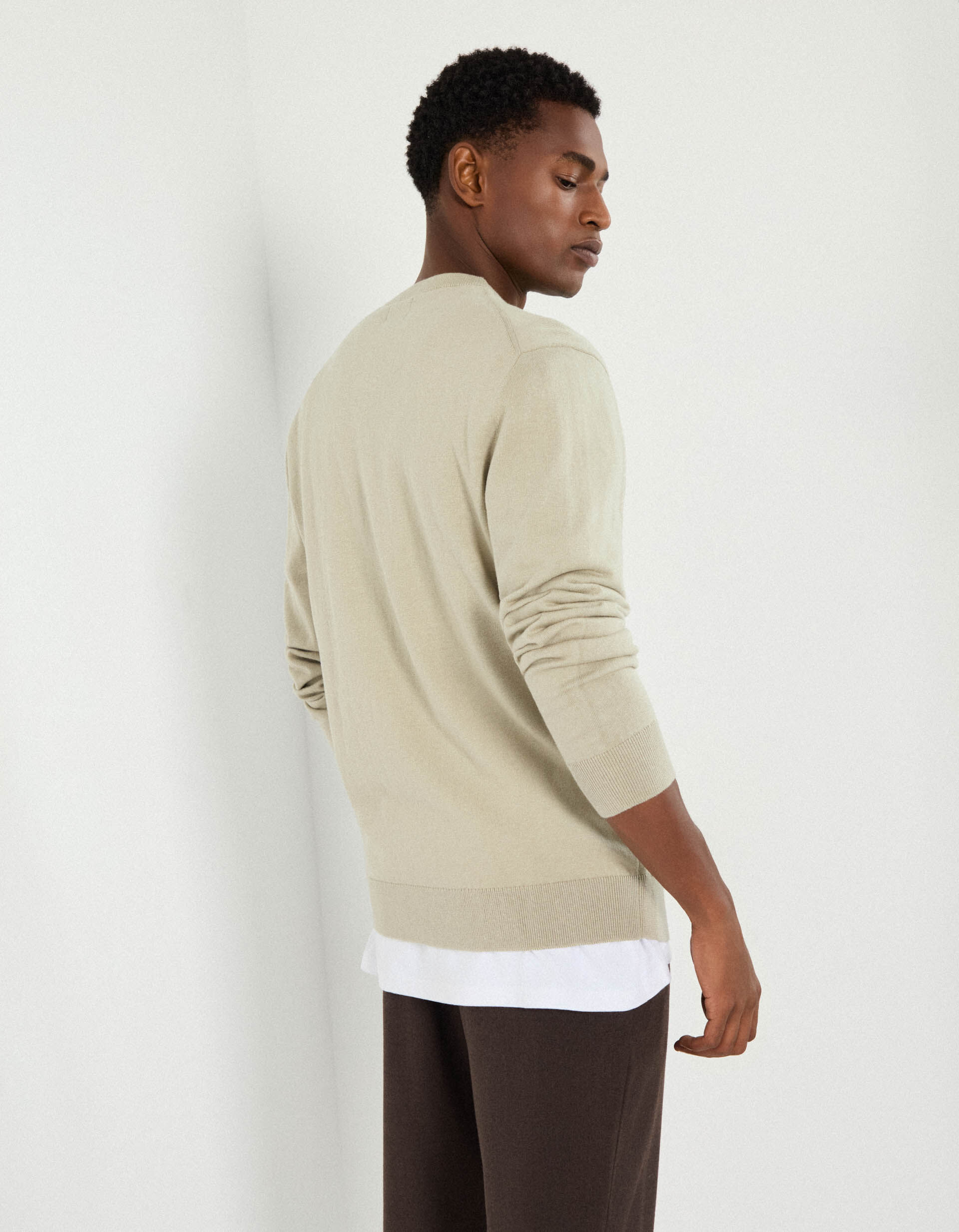 Comprar Online Camisola com Caxemira, Homem, Bege 