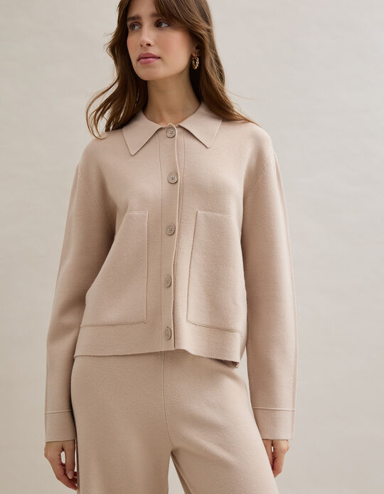 Comprar Online Casaco de Malha, Mulher, Bege Claro