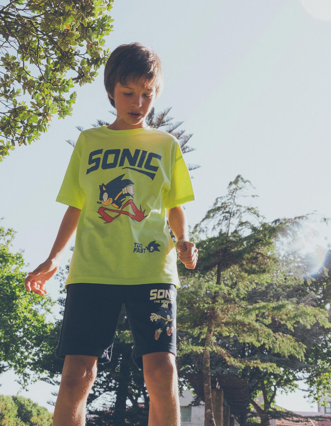 T-shirt 'Sonic', Menino, Verde Claro