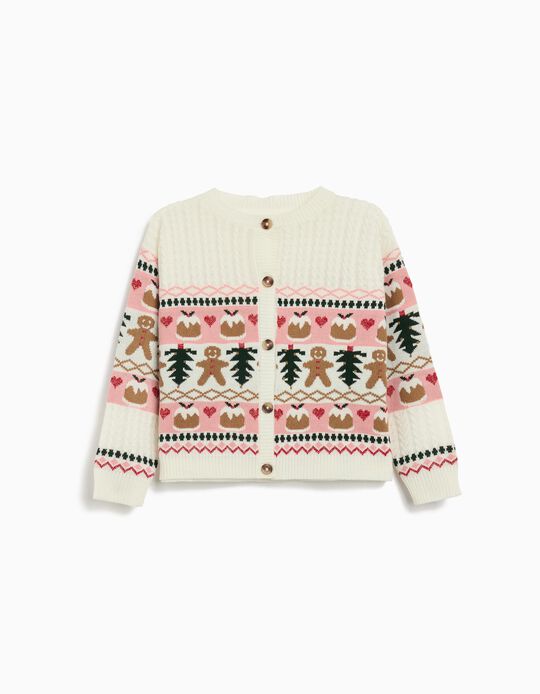 Comprar Online Casaco Natal de Malha, Menina, Bege Claro 