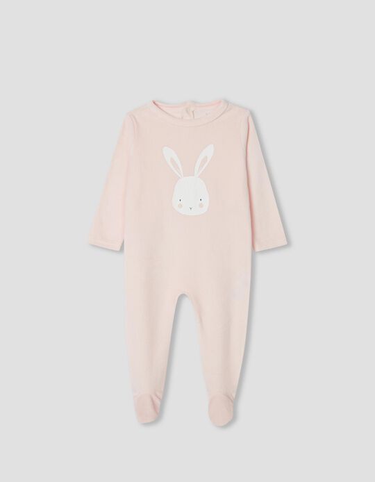 Rabbit Sleepsuit for Babies, Pink