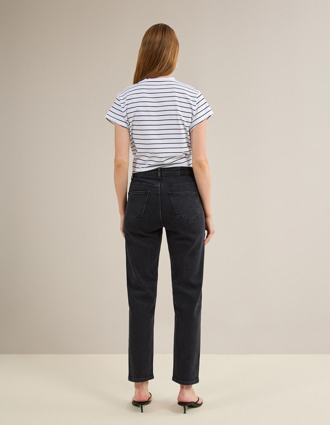 Cal&ccedil;as de Ganga 'Tapered Mom Fit', Mulher, Preto